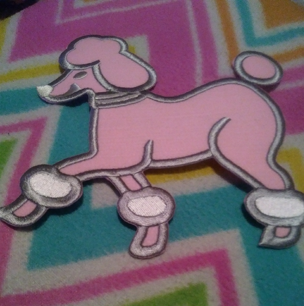 Cute Pink Poodle Iron-On Patch
